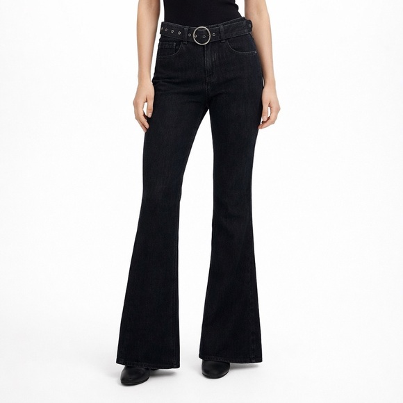 Urban Outfitters Denim - Urban Outfitters NWT Milk It Flare Jeans Women’s 24 Black Belted Vintage